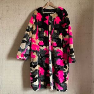 Fashion Nova Camo Faux Fur Coat